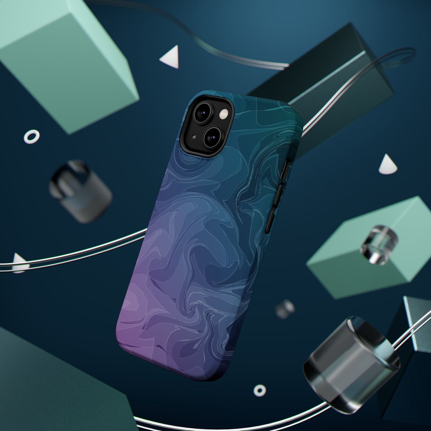 Magnetic Phone Case (Liquid Purple Pattern)