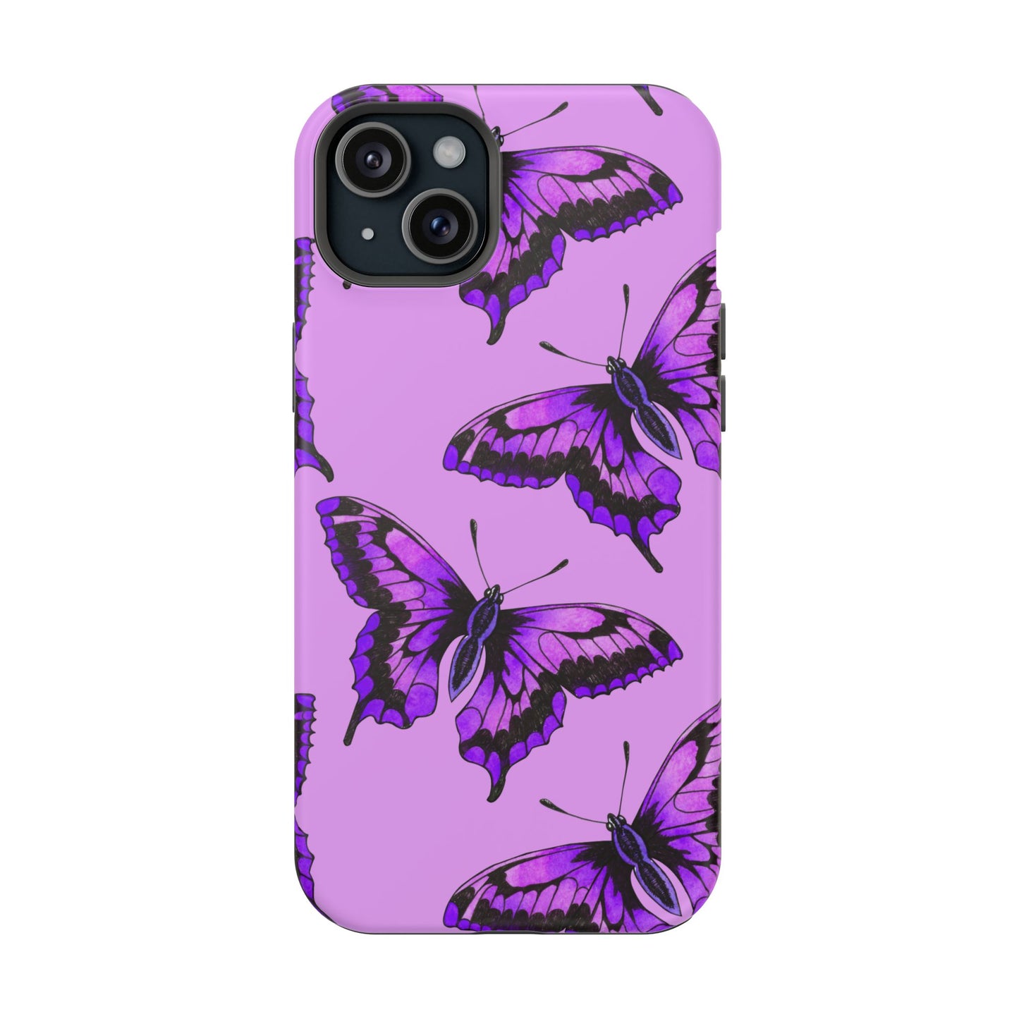 Magnetic Phone Case (Purple Butterfly)