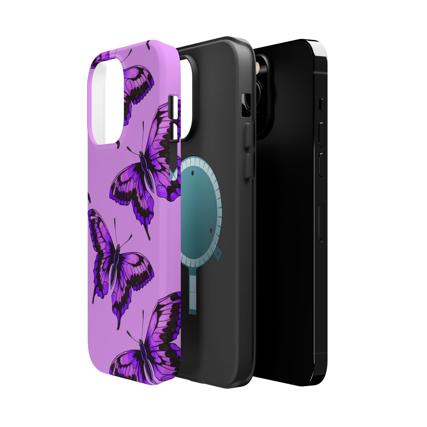 Magnetic Phone Case (Purple Butterfly)