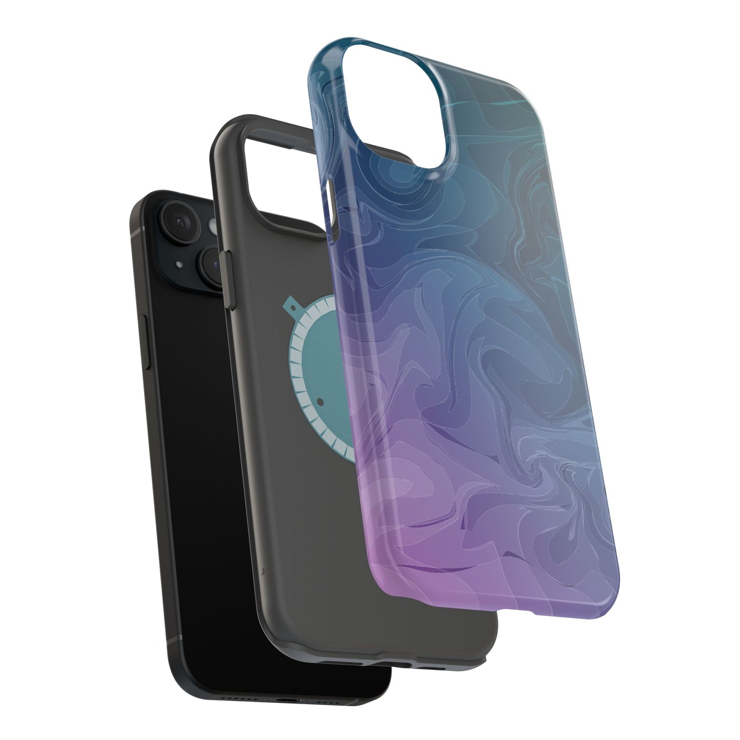 Magnetic Phone Case (Liquid Purple Pattern)