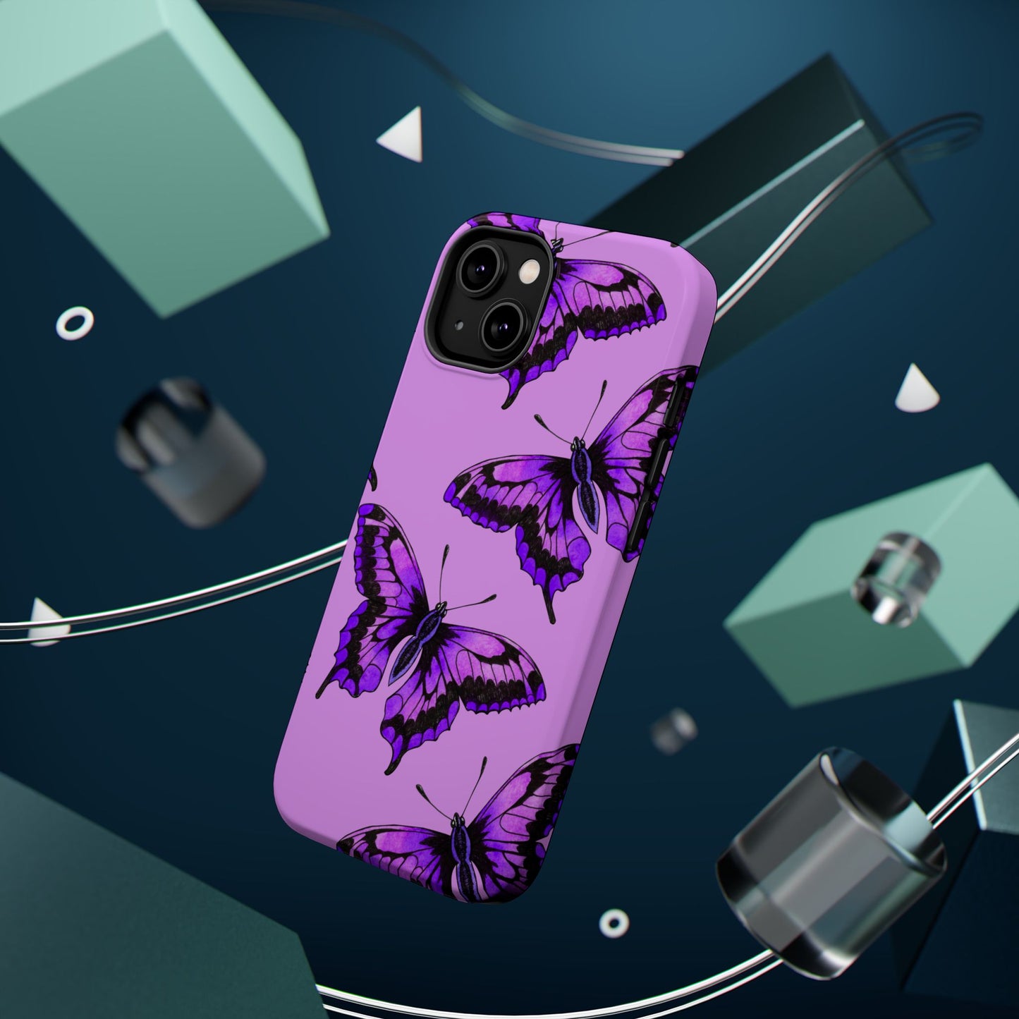 Magnetic Phone Case (Purple Butterfly)