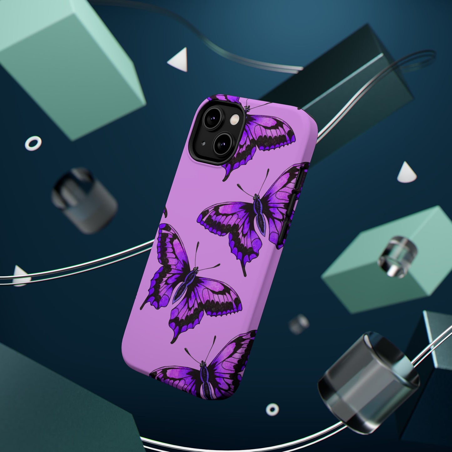 Magnetic Phone Case (Purple Butterfly)