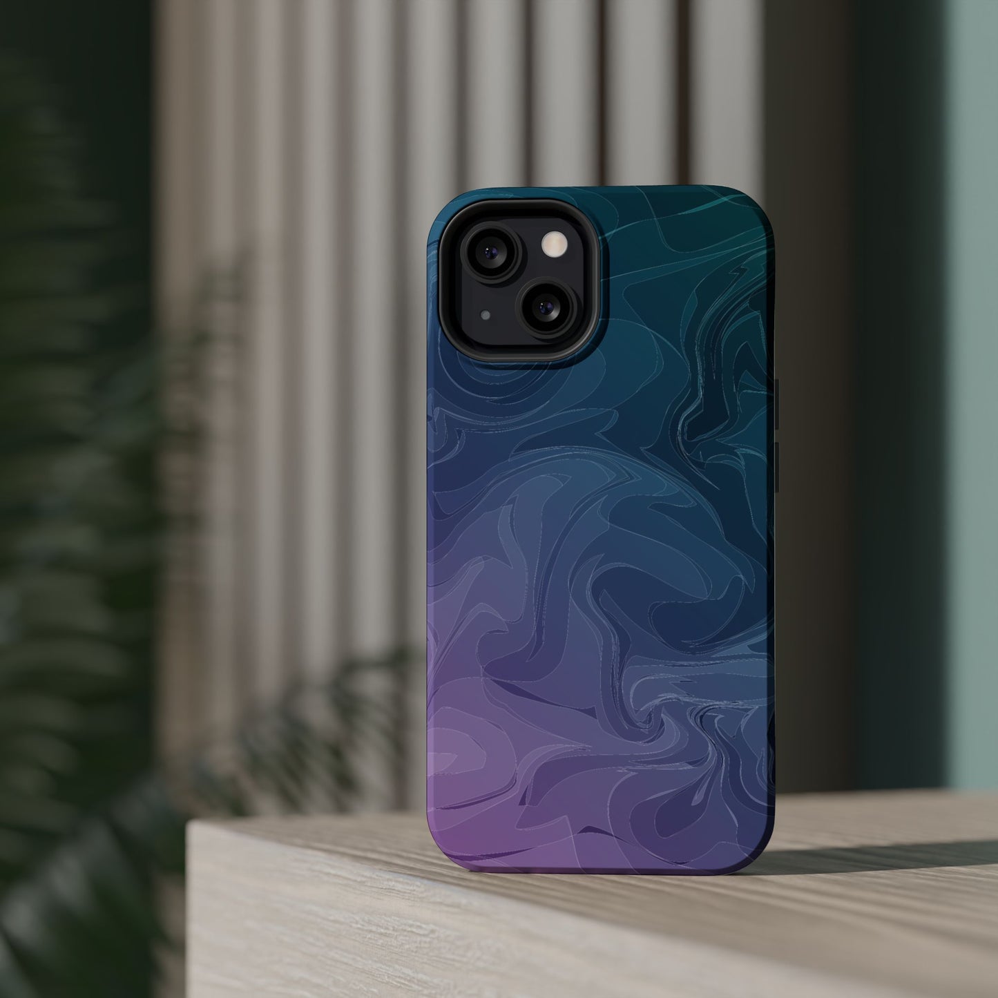 Magnetic Phone Case (Liquid Purple Pattern)