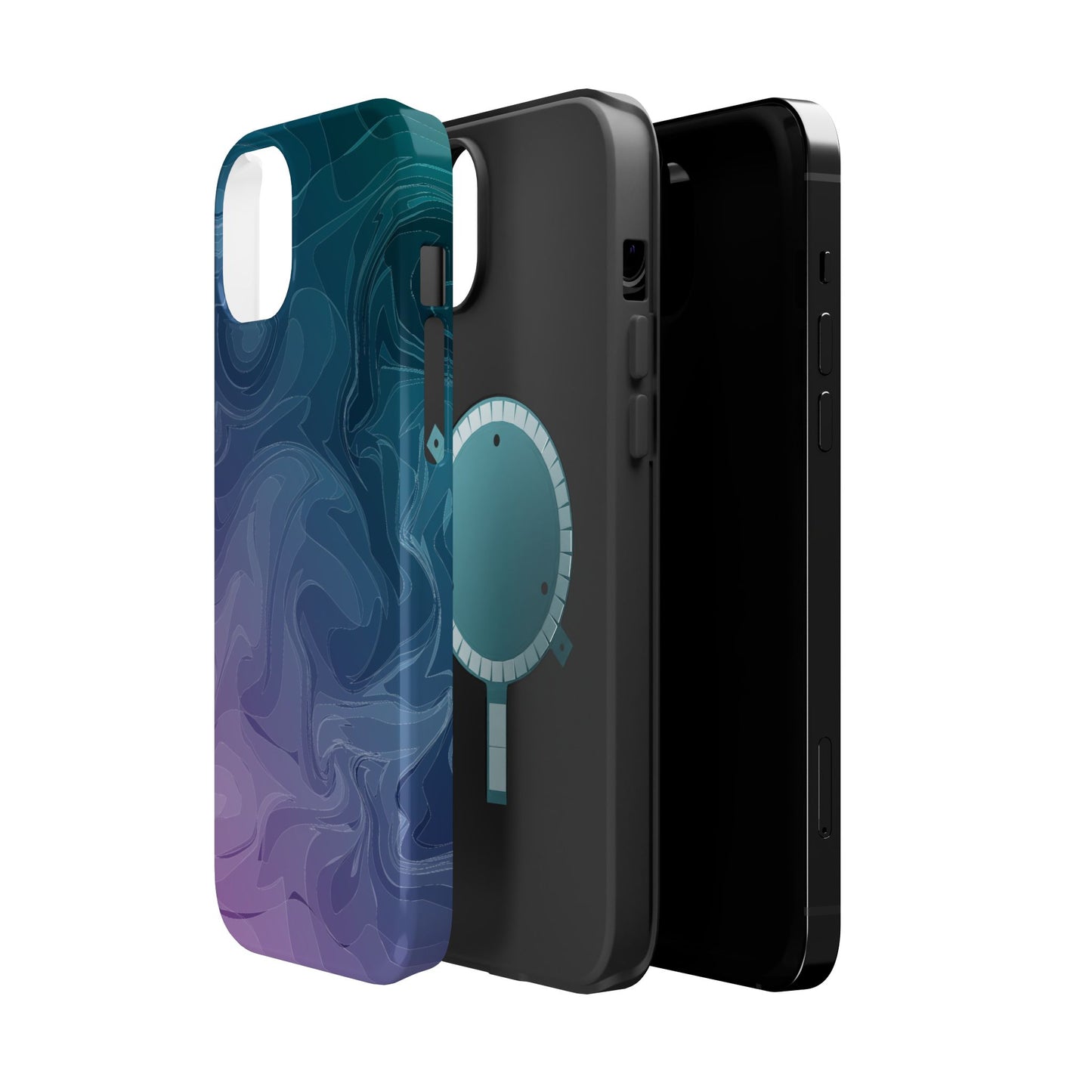 Magnetic Phone Case (Liquid Purple Pattern)
