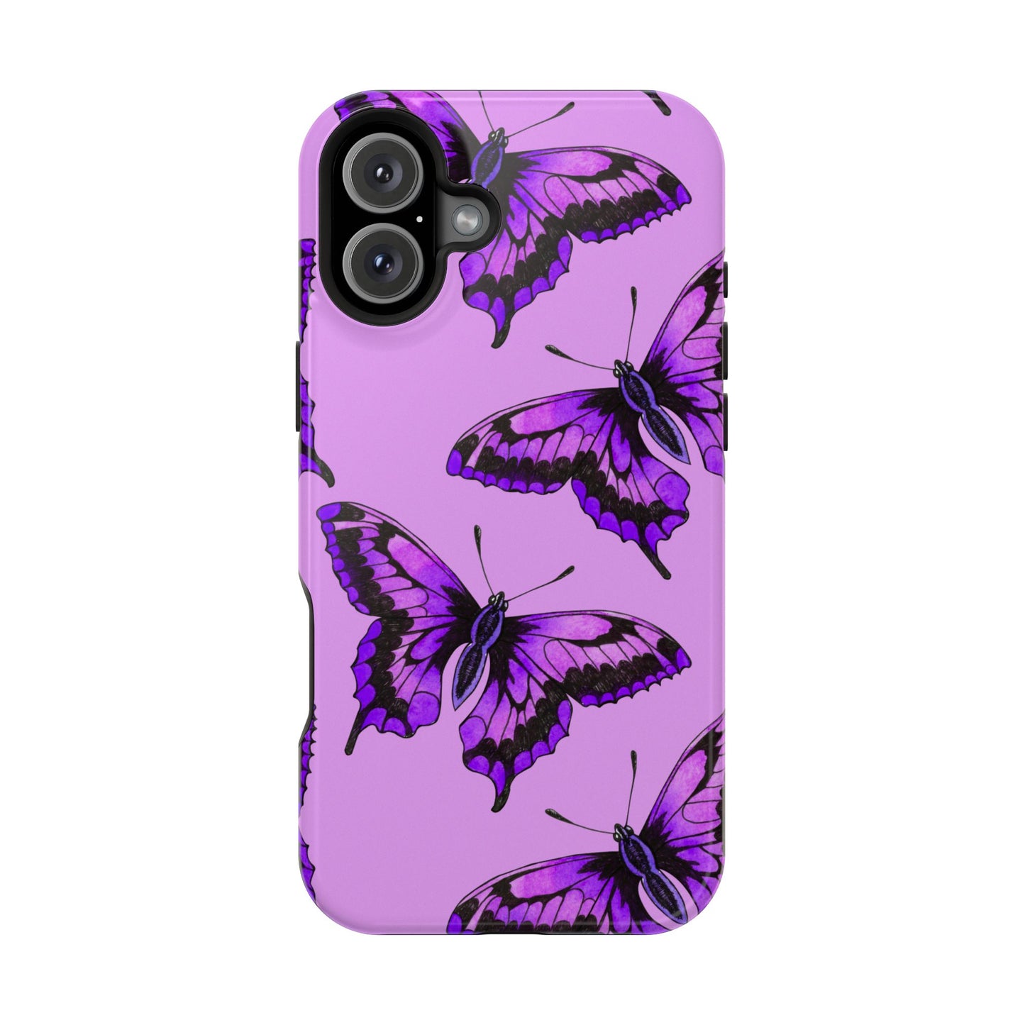 Magnetic Phone Case (Purple Butterfly)