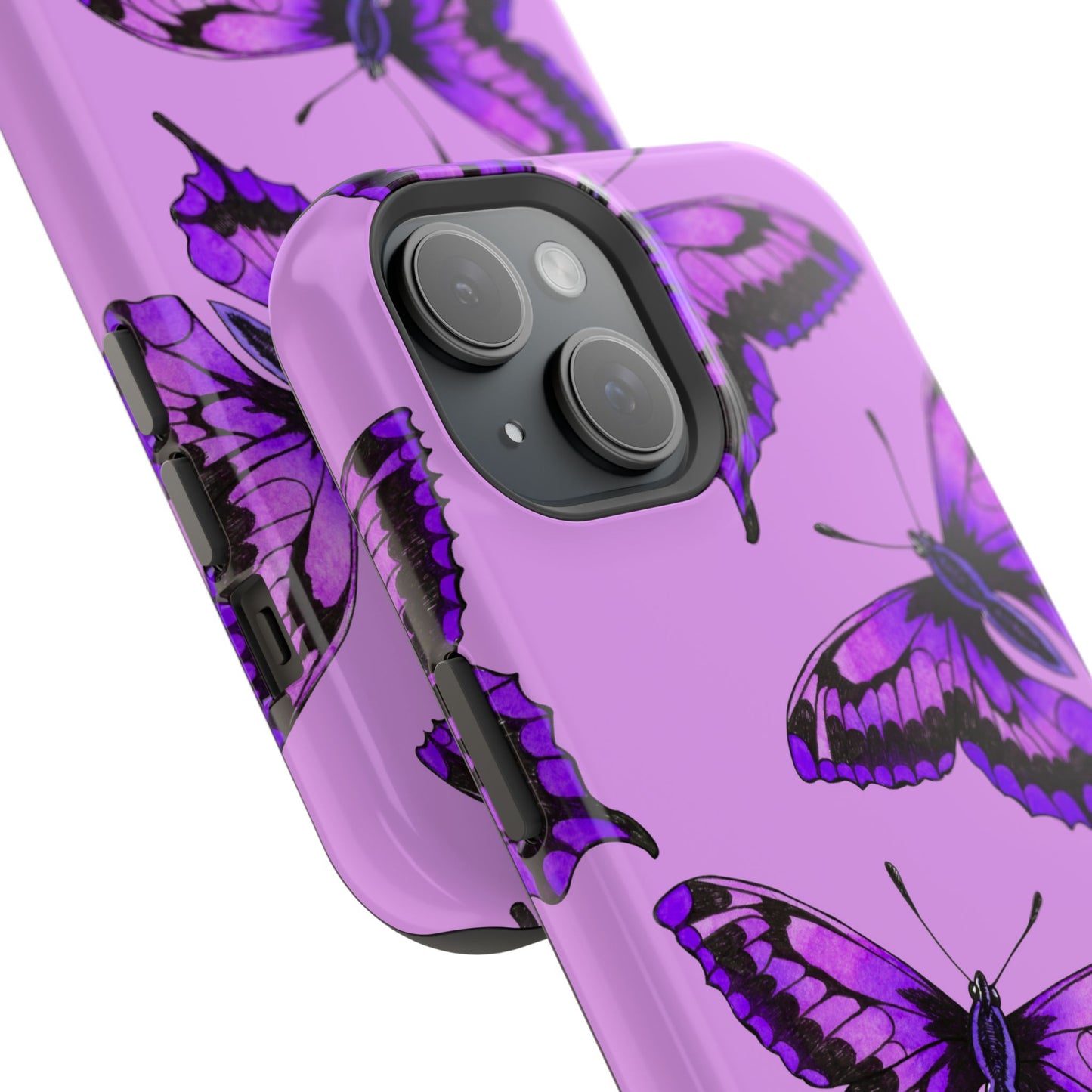 Magnetic Phone Case (Purple Butterfly)