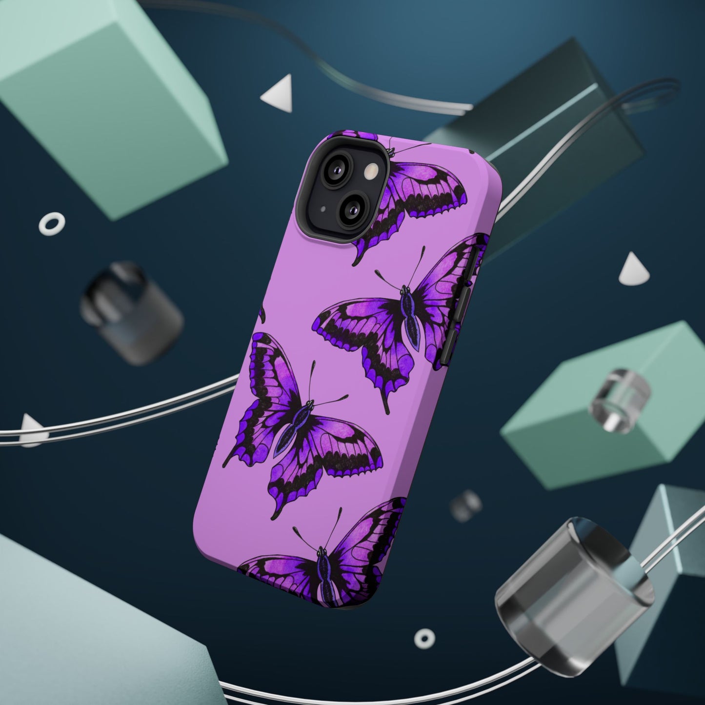 Magnetic Phone Case (Purple Butterfly)