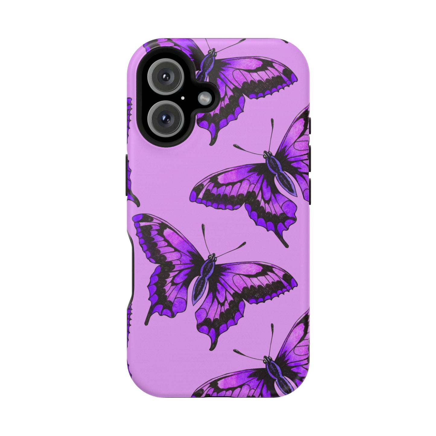 Magnetic Phone Case (Purple Butterfly)
