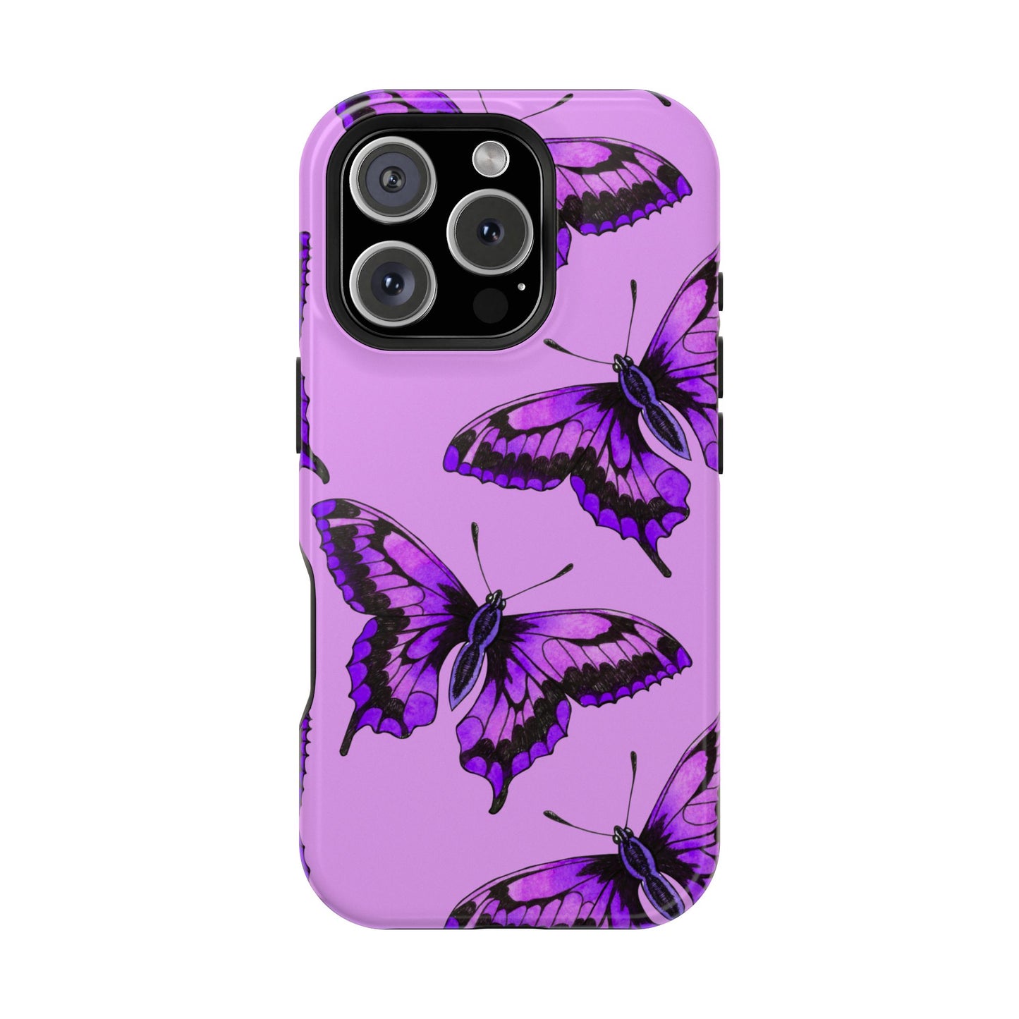Magnetic Phone Case (Purple Butterfly)