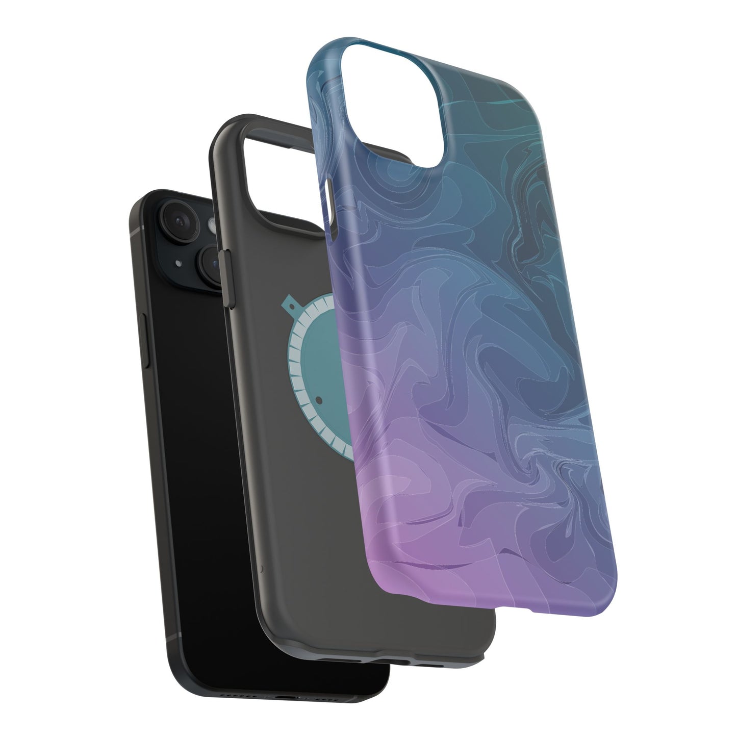 Magnetic Phone Case (Liquid Purple Pattern)