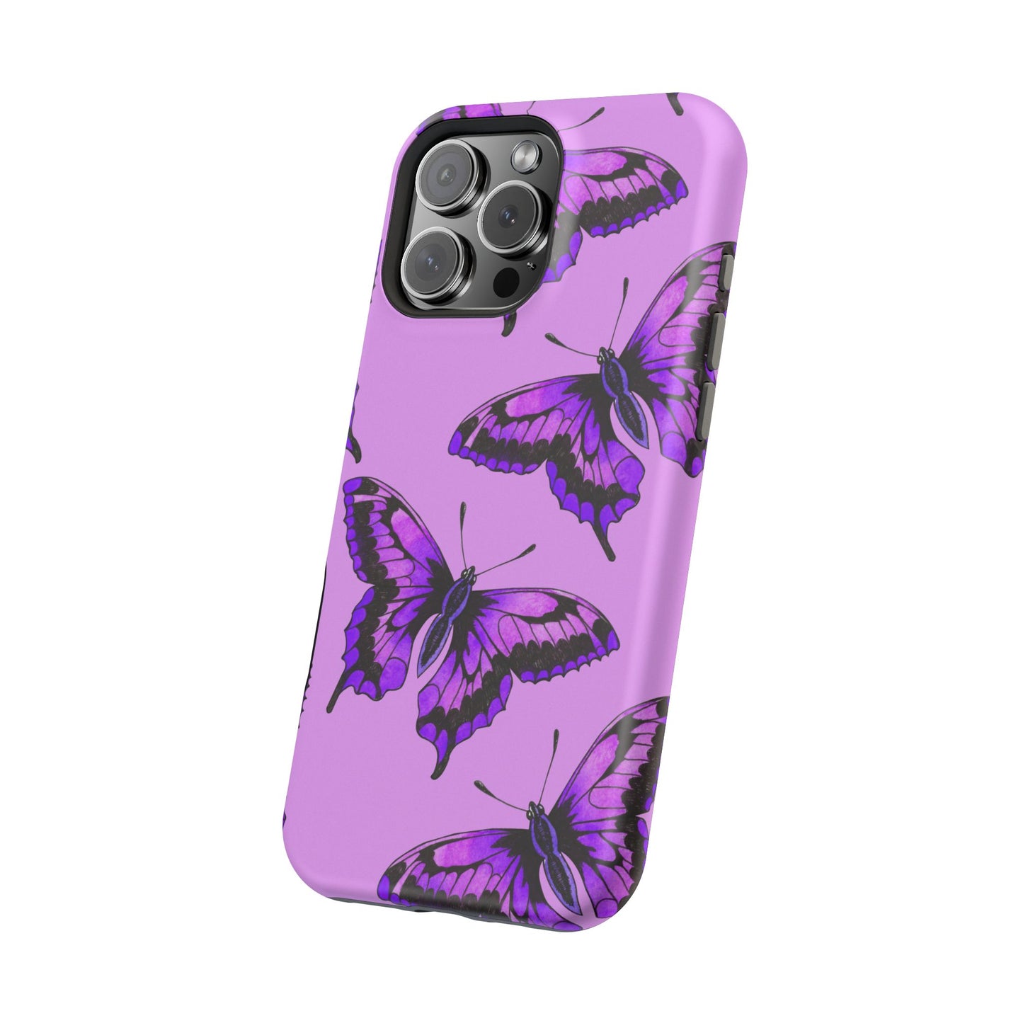 Magnetic Phone Case (Purple Butterfly)