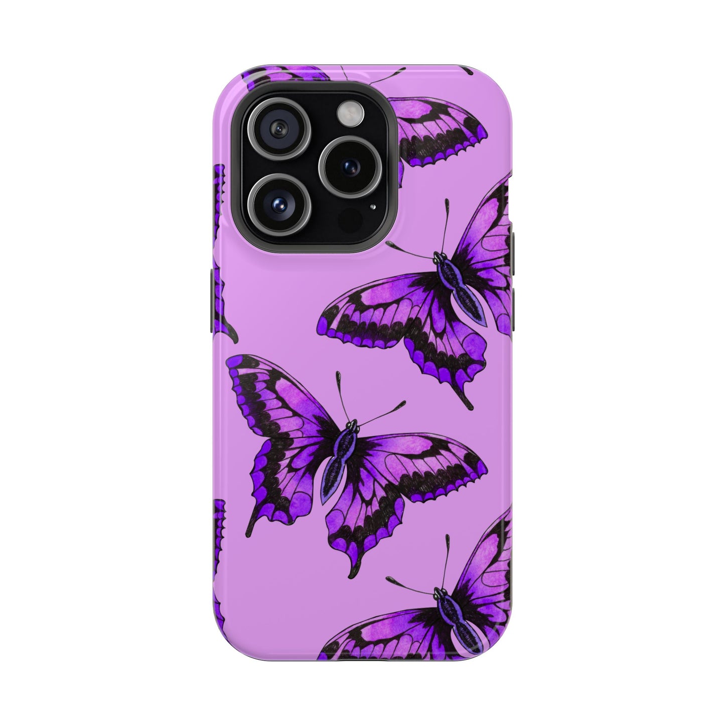 Magnetic Phone Case (Purple Butterfly)