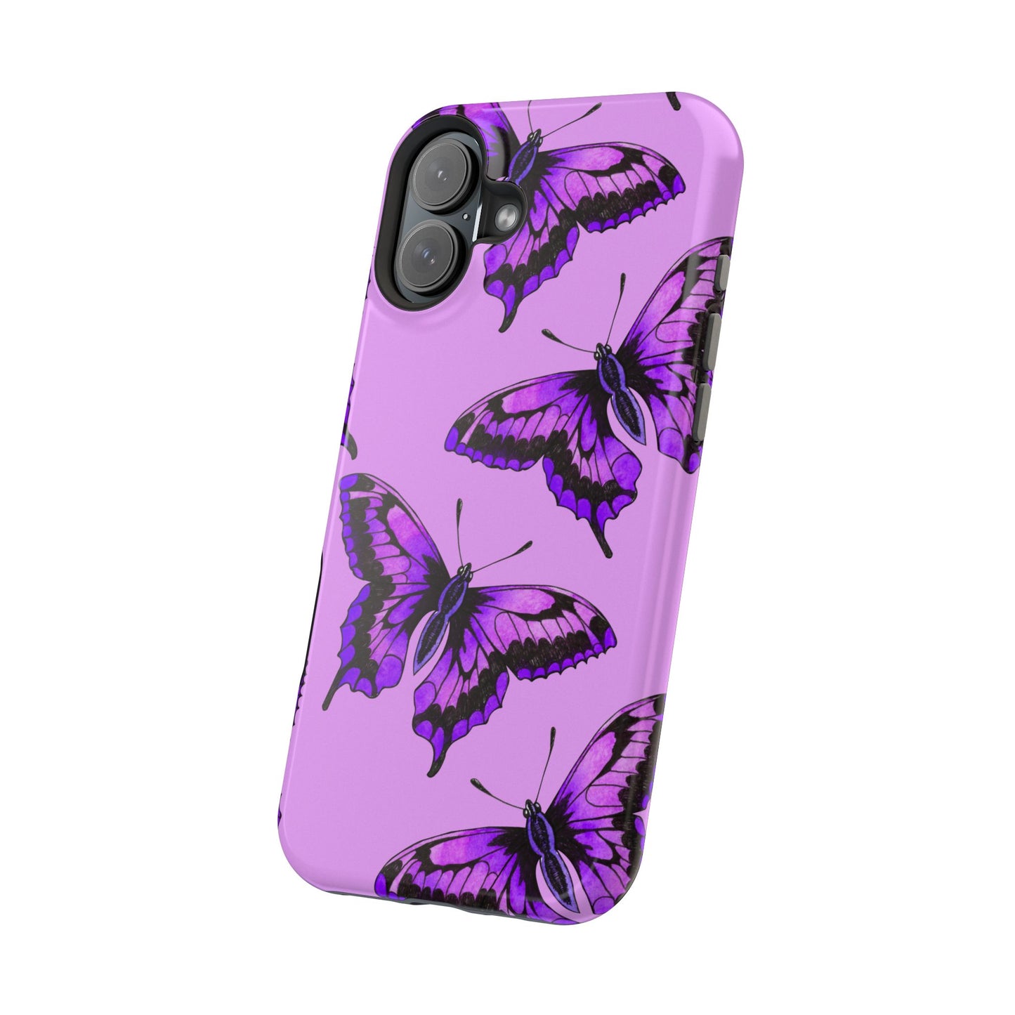 Magnetic Phone Case (Purple Butterfly)