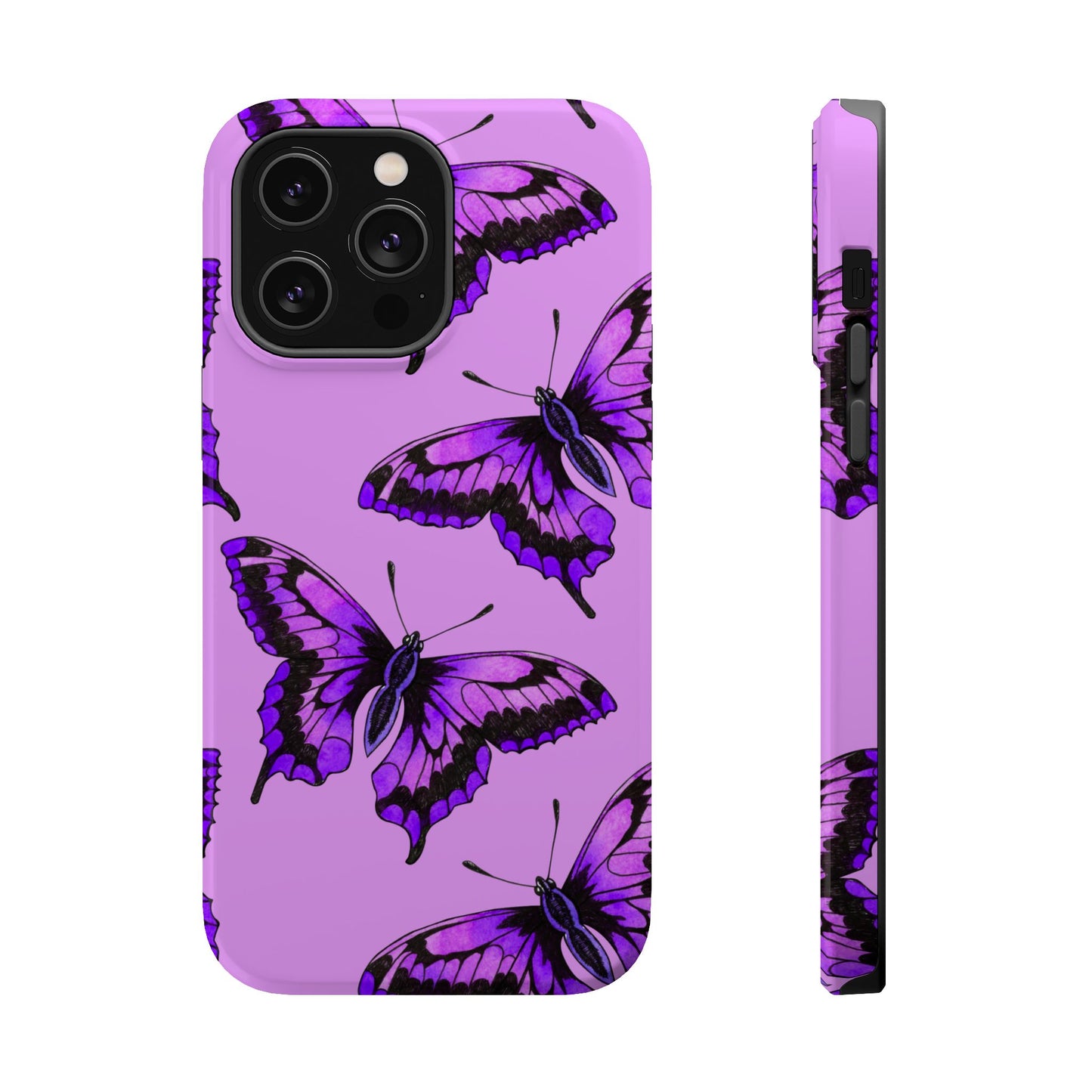 Magnetic Phone Case (Purple Butterfly)