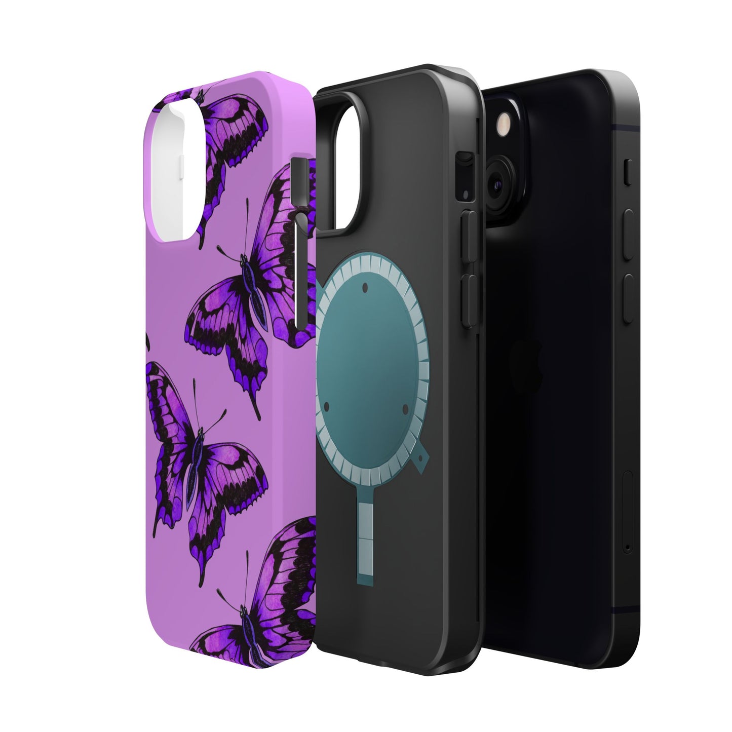 Magnetic Phone Case (Purple Butterfly)