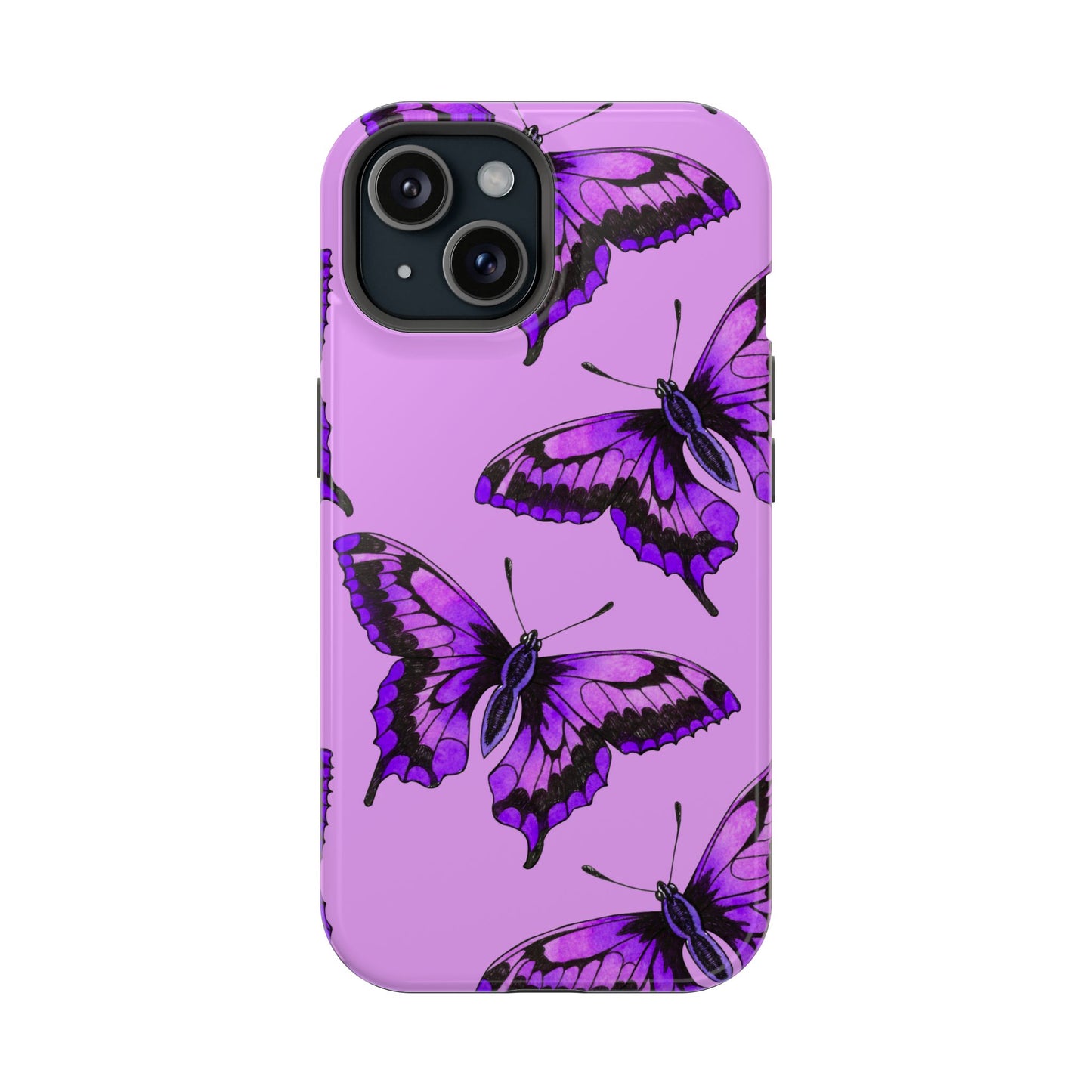 Magnetic Phone Case (Purple Butterfly)