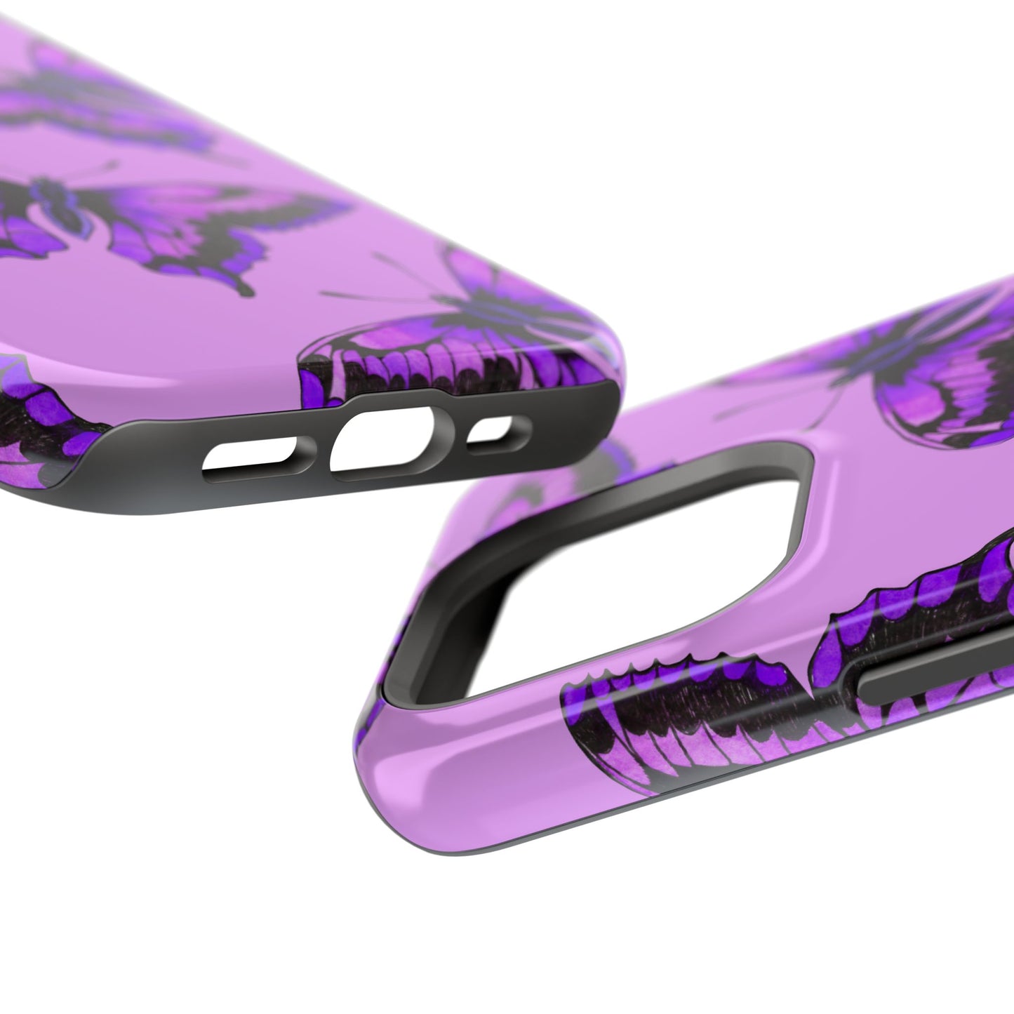 Magnetic Phone Case (Purple Butterfly)