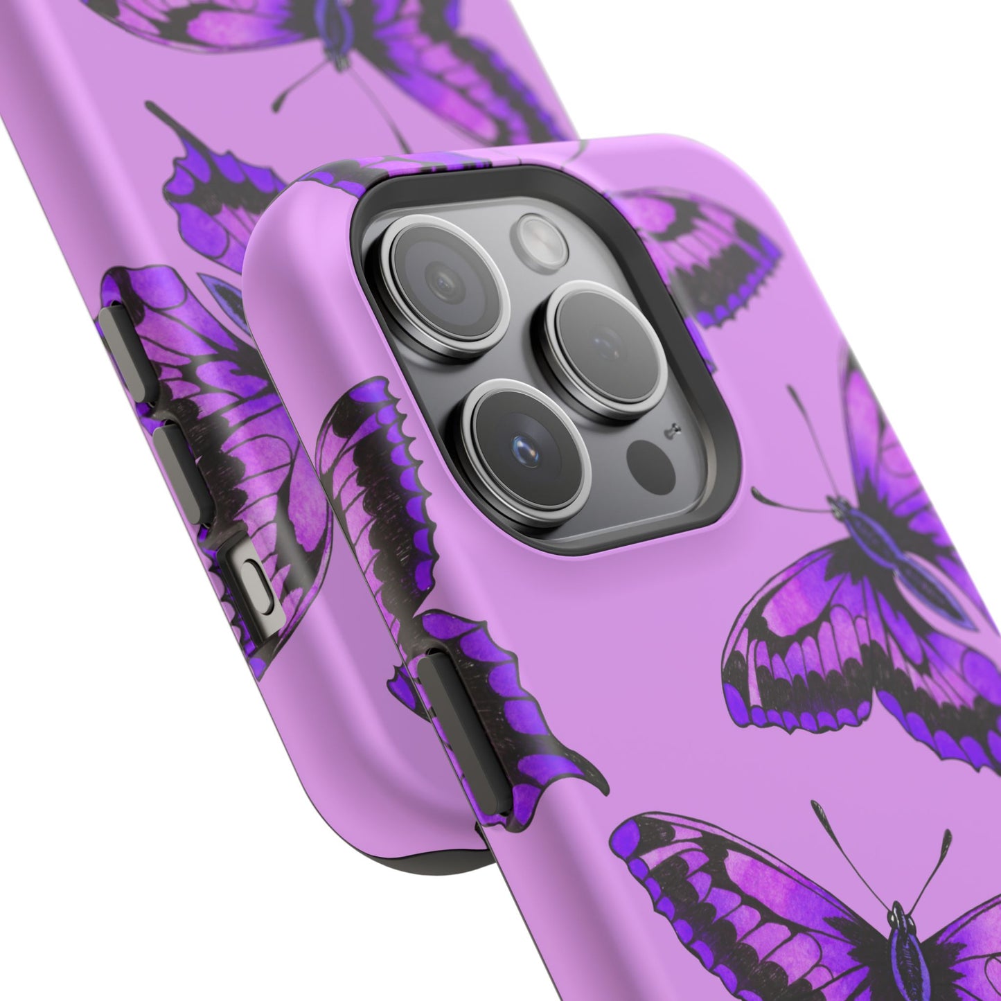 Magnetic Phone Case (Purple Butterfly)
