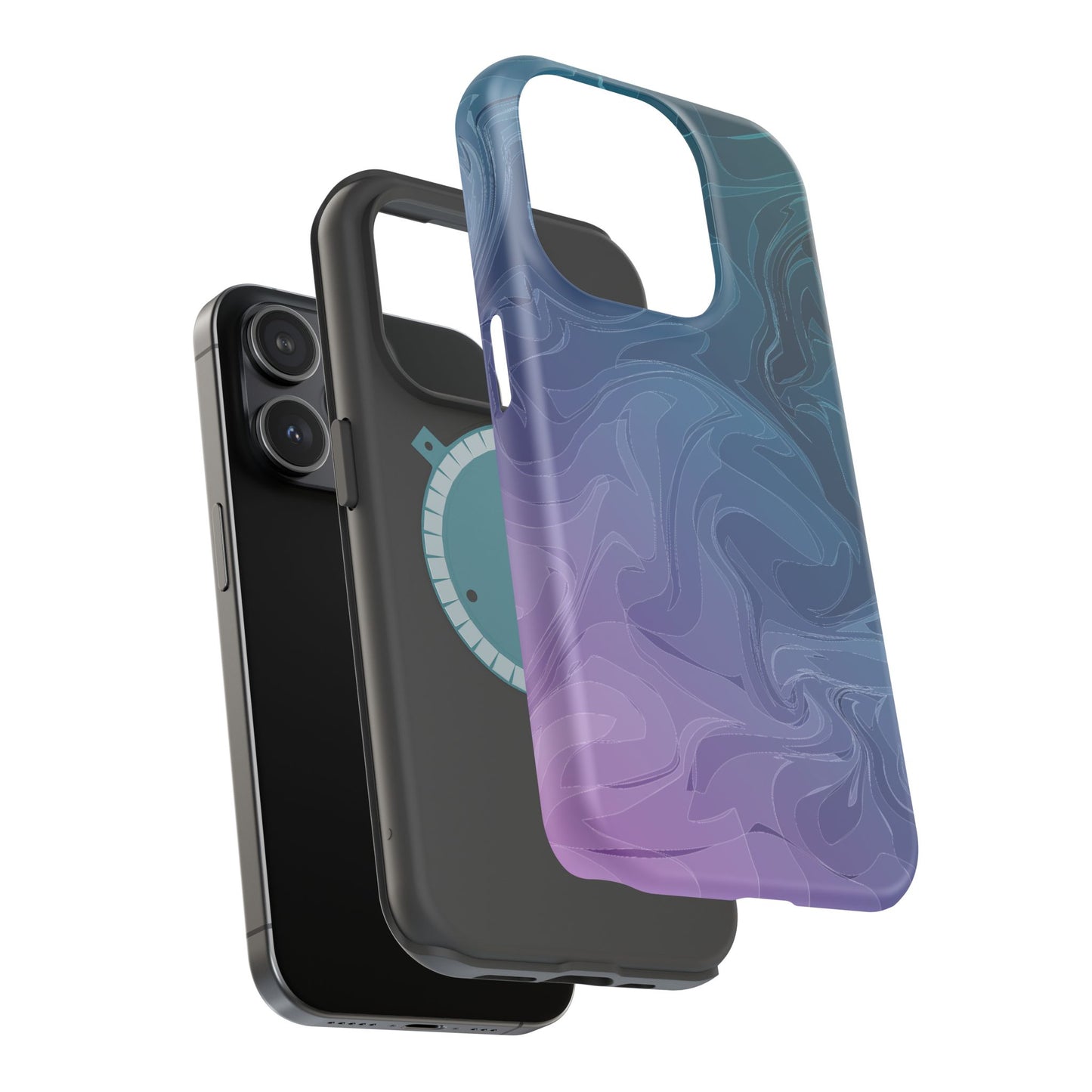 Magnetic Phone Case (Liquid Purple Pattern)