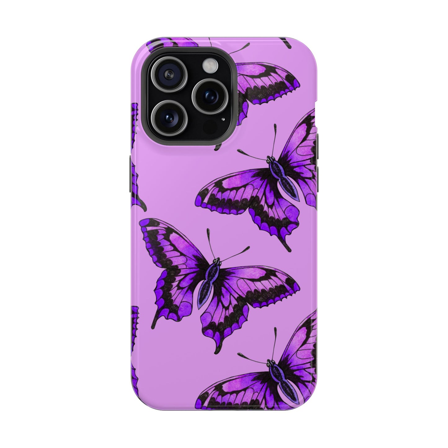 Magnetic Phone Case (Purple Butterfly)