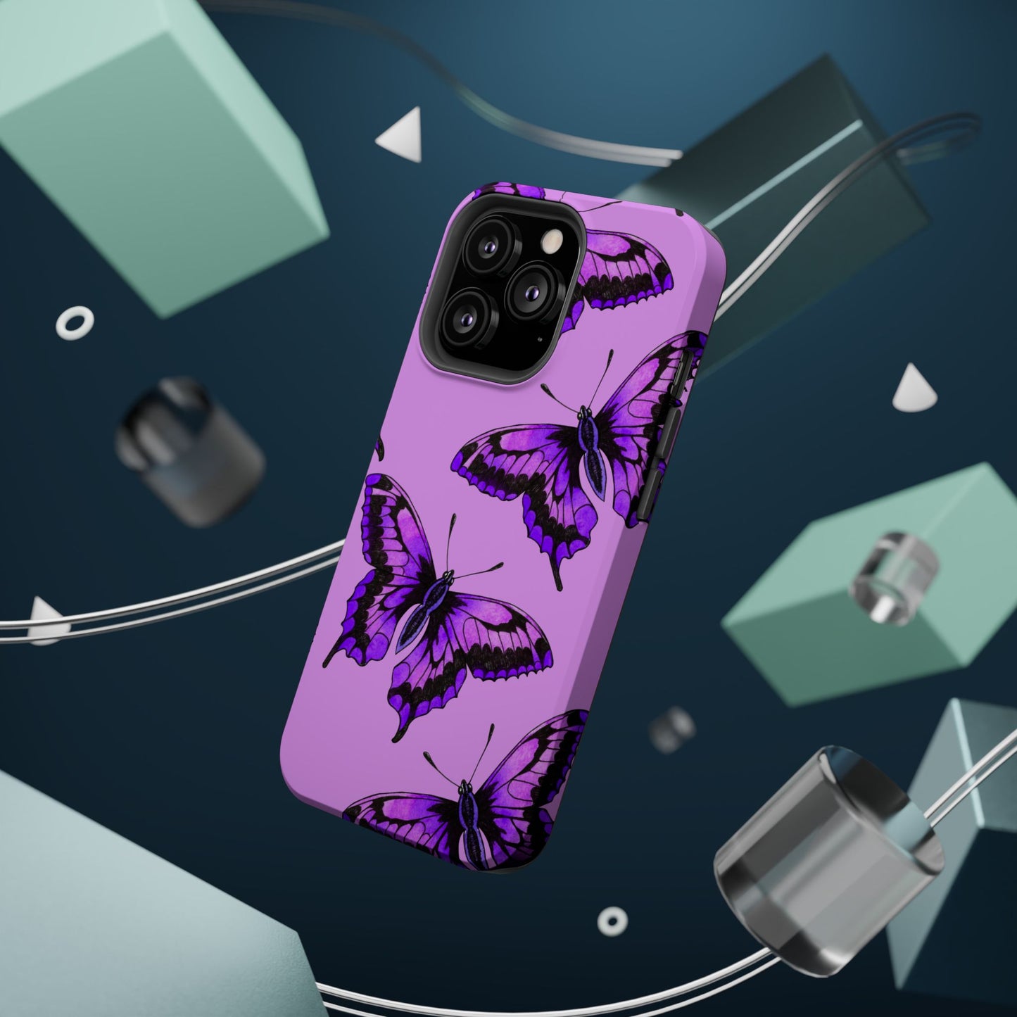 Magnetic Phone Case (Purple Butterfly)