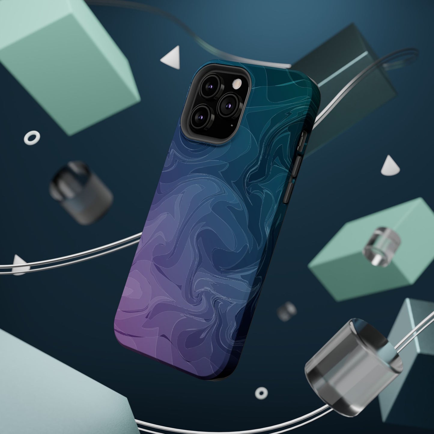Magnetic Phone Case (Liquid Purple Pattern)