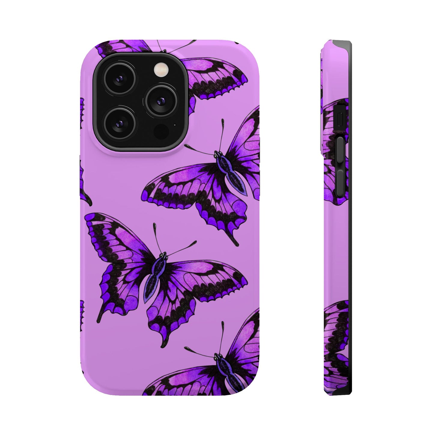 Magnetic Phone Case (Purple Butterfly)