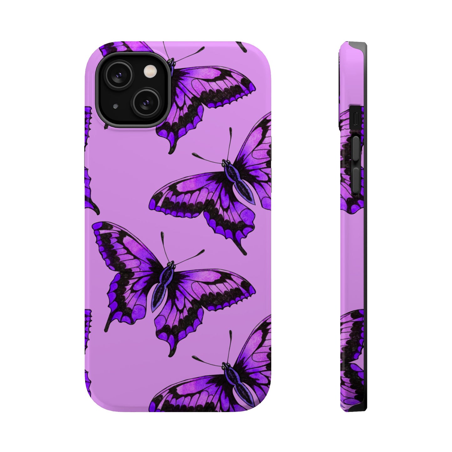 Magnetic Phone Case (Purple Butterfly)