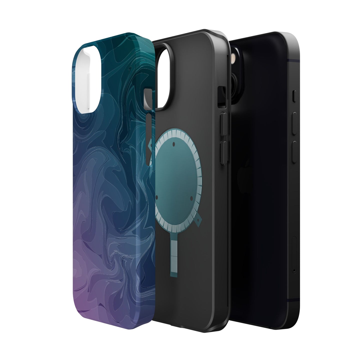 Magnetic Phone Case (Liquid Purple Pattern)