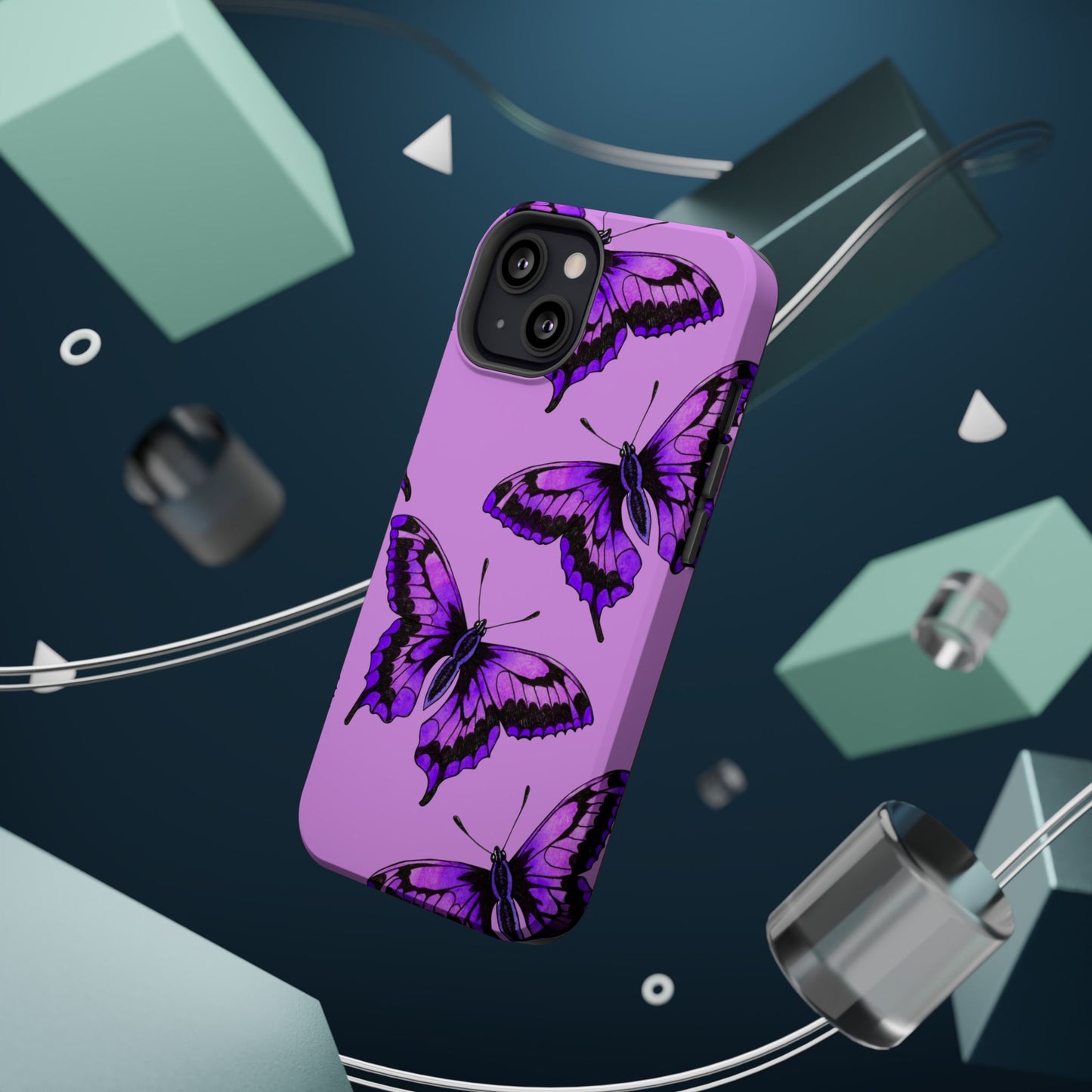 Magnetic Phone Case (Purple Butterfly)
