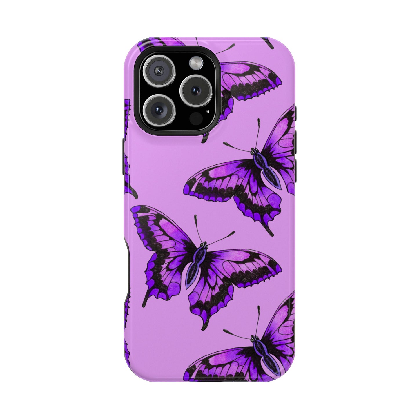 Magnetic Phone Case (Purple Butterfly)