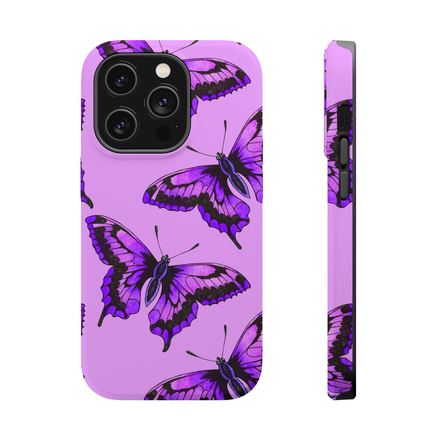 Magnetic Phone Case (Purple Butterfly)