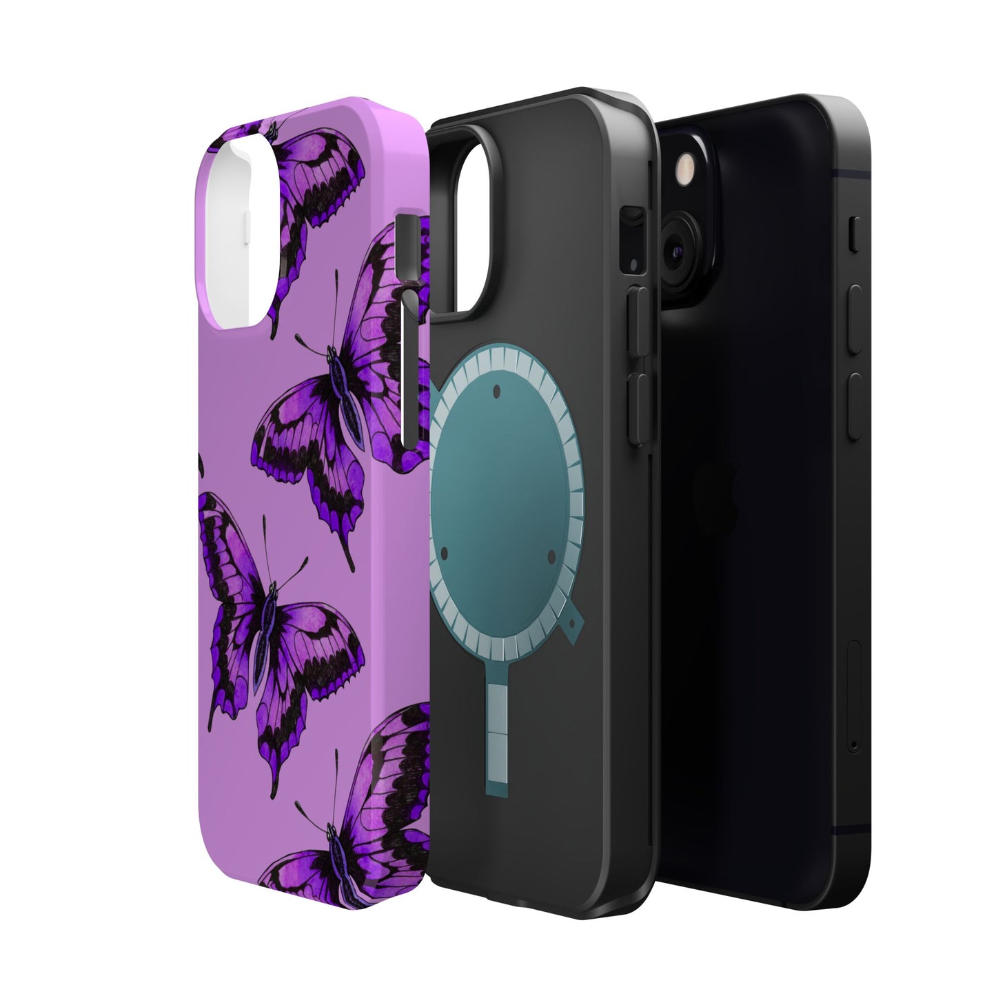 Magnetic Phone Case (Purple Butterfly)