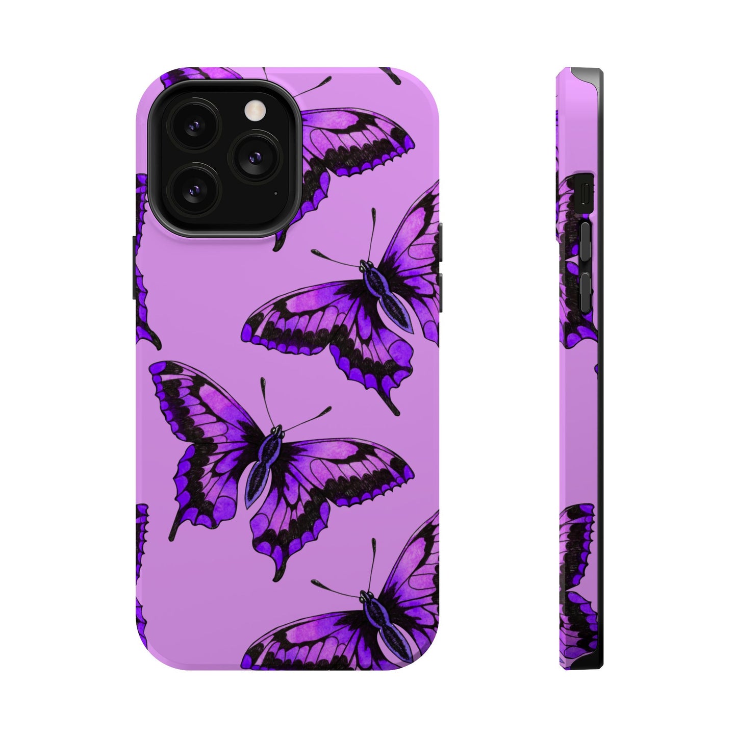 Magnetic Phone Case (Purple Butterfly)