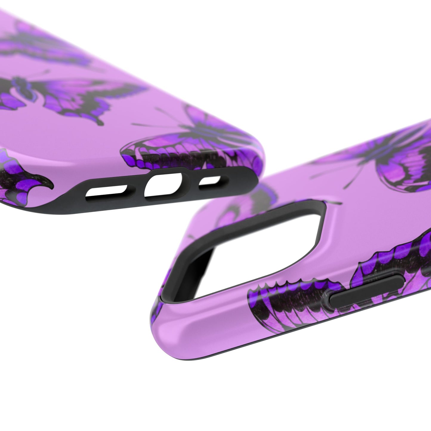 Magnetic Phone Case (Purple Butterfly)