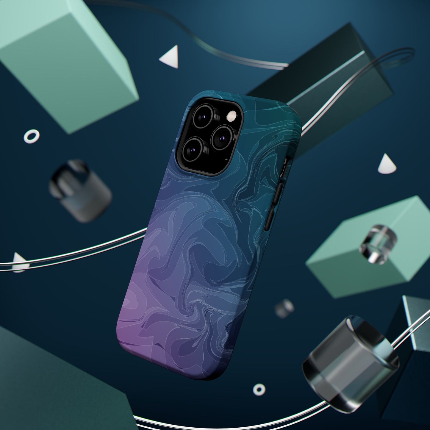 Magnetic Phone Case (Liquid Purple Pattern)
