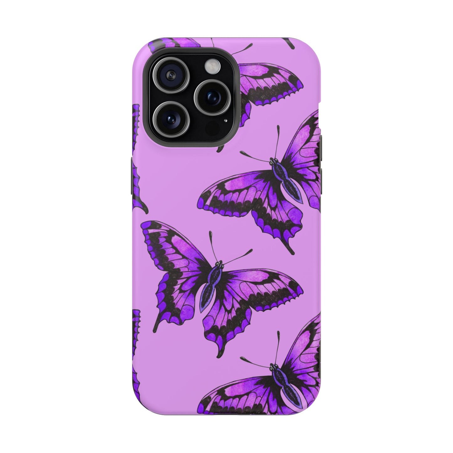 Magnetic Phone Case (Purple Butterfly)
