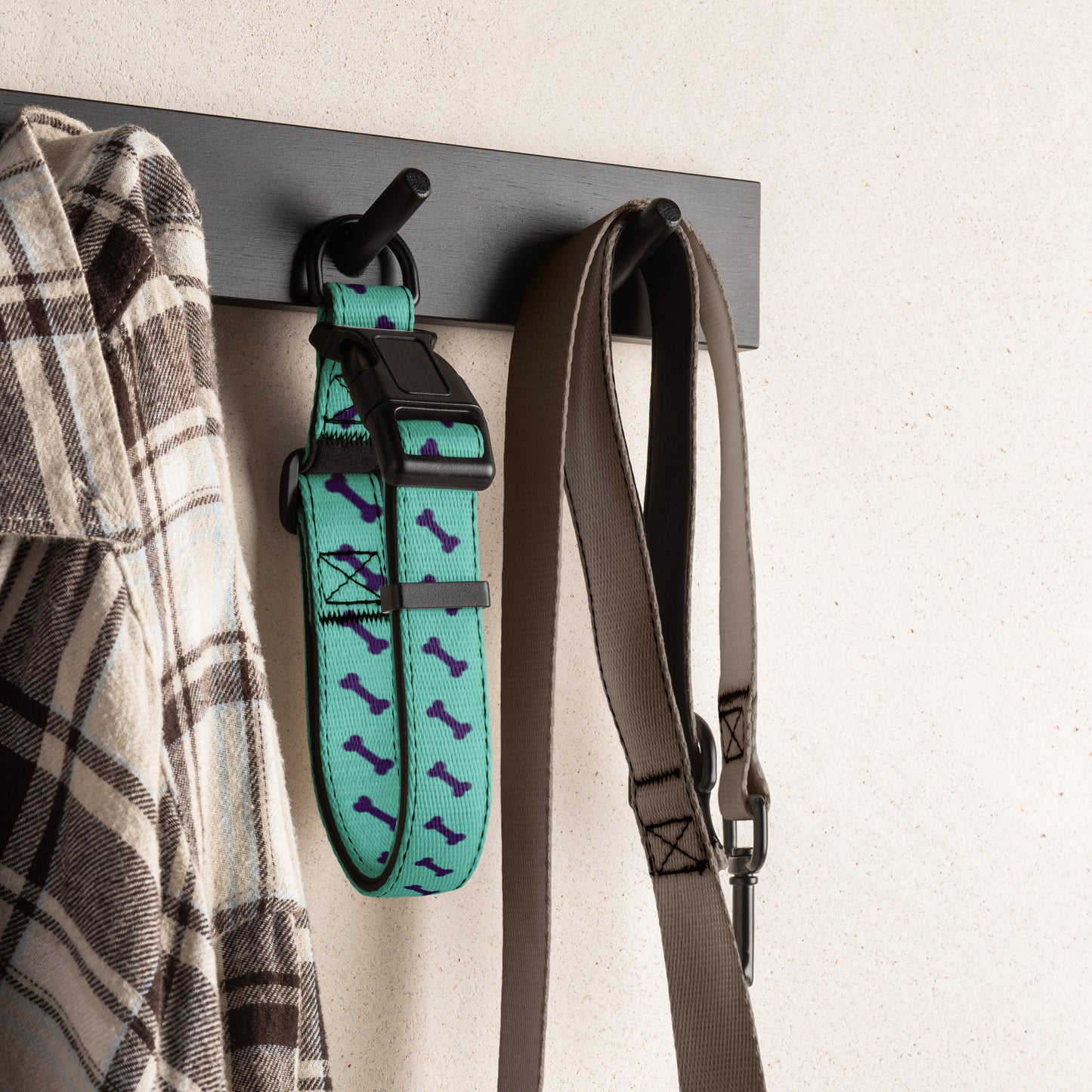 Green Purple Bones Pet collar
