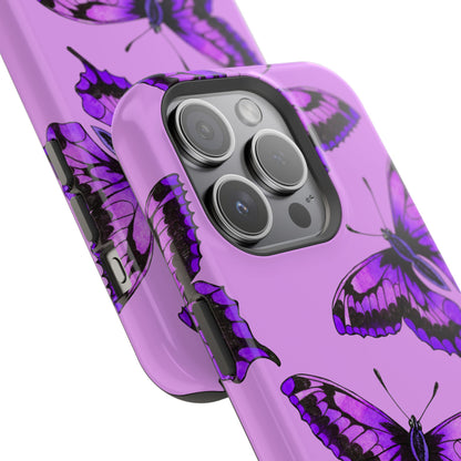 Magnetic Phone Case (Purple Butterfly)