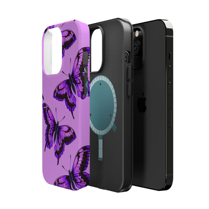 Magnetic Phone Case (Purple Butterfly)