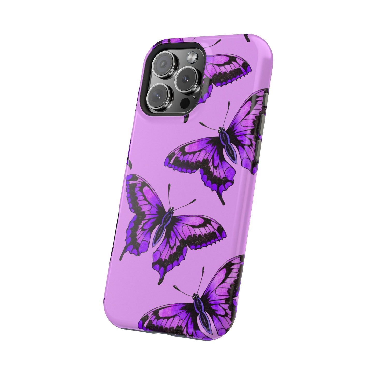 Magnetic Phone Case (Purple Butterfly)