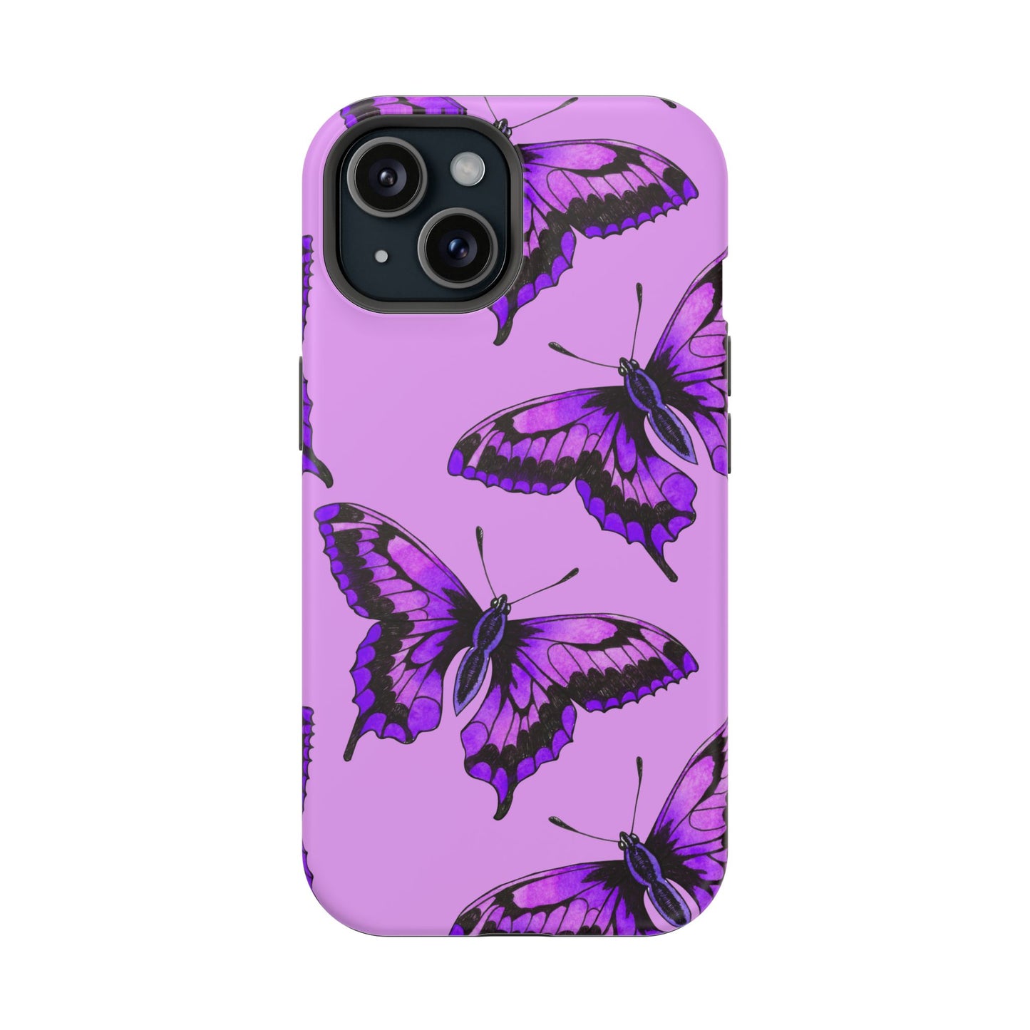 Magnetic Phone Case (Purple Butterfly)