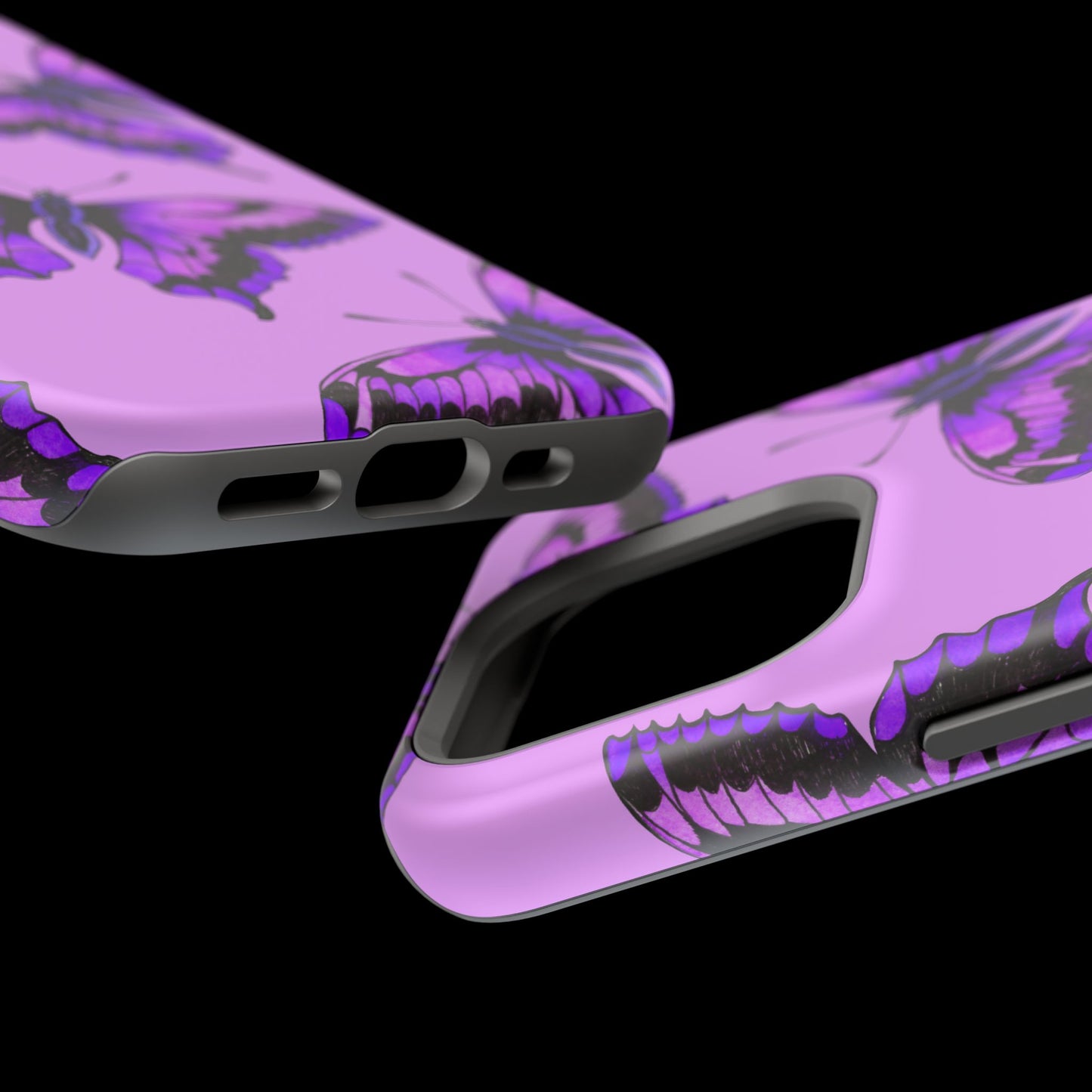 Magnetic Phone Case (Purple Butterfly)