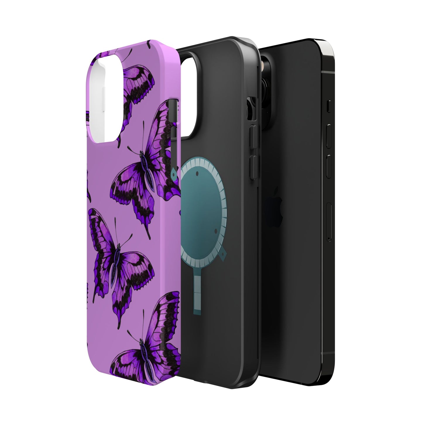 Magnetic Phone Case (Purple Butterfly)