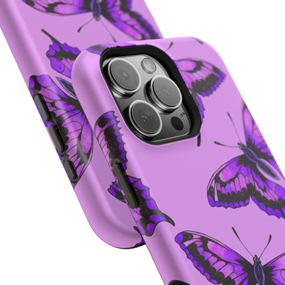 Magnetic Phone Case (Purple Butterfly)