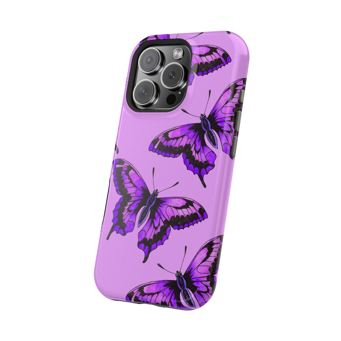 Magnetic Phone Case (Purple Butterfly)