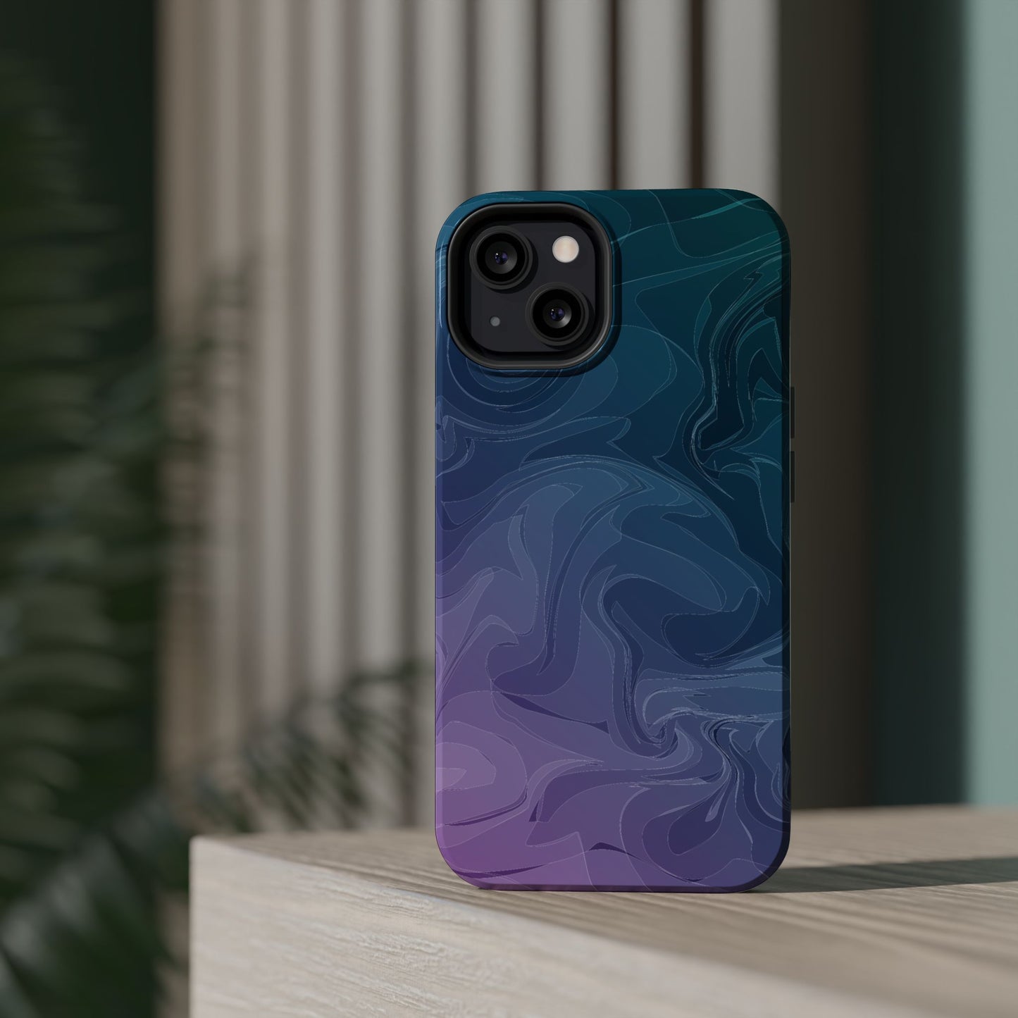 Magnetic Phone Case (Liquid Purple Pattern)