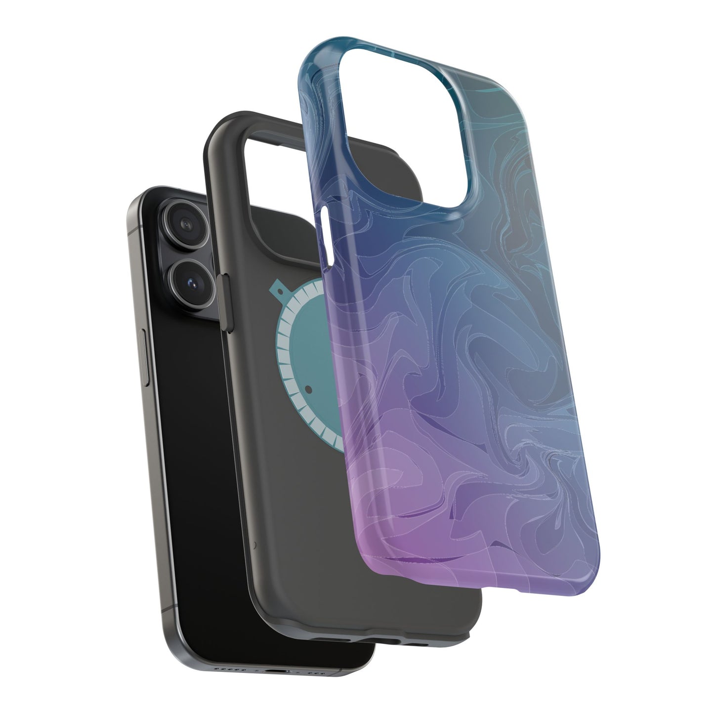 Magnetic Phone Case (Liquid Purple Pattern)