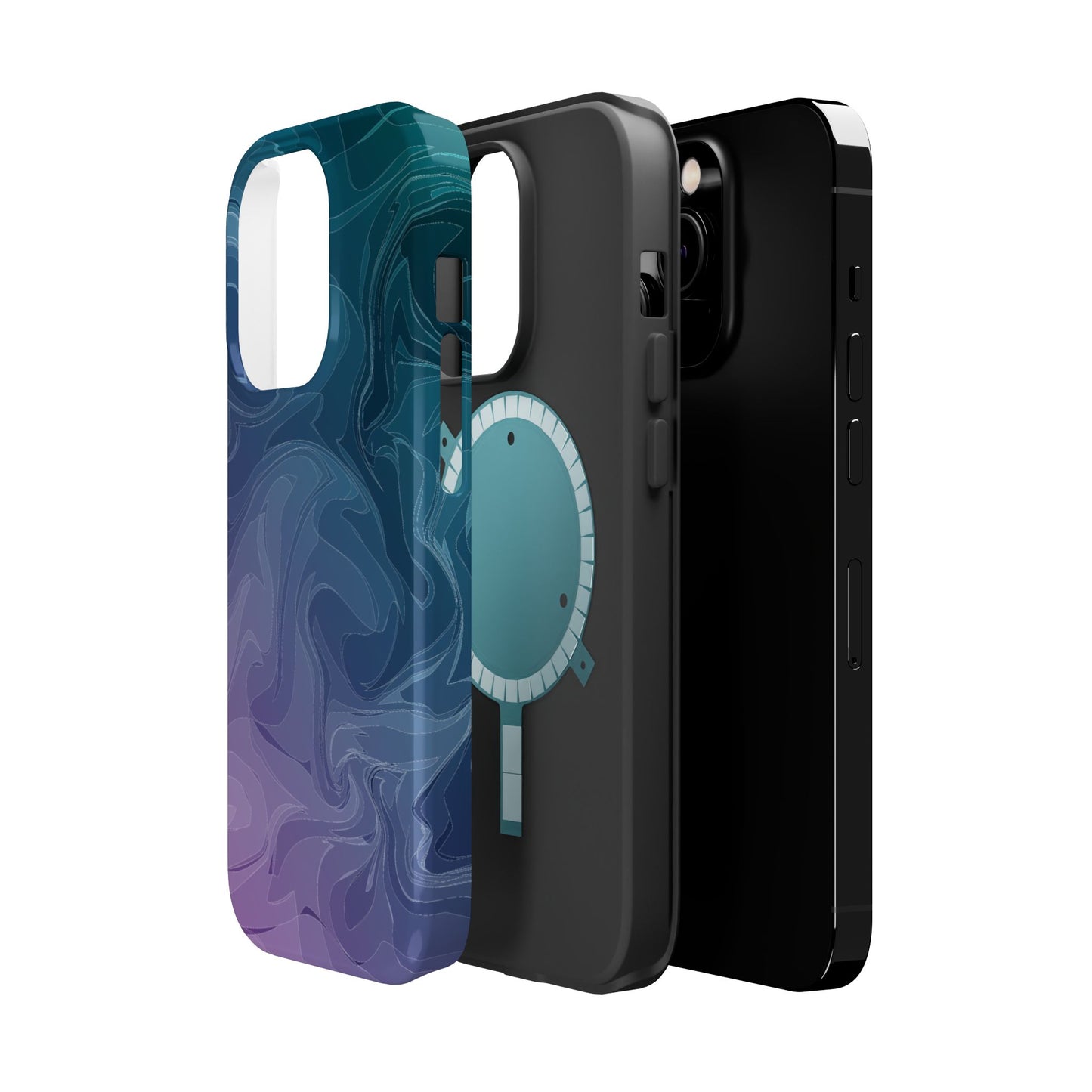 Magnetic Phone Case (Liquid Purple Pattern)