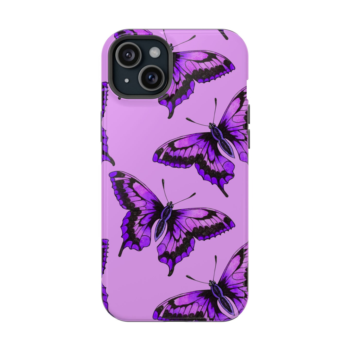 Magnetic Phone Case (Purple Butterfly)